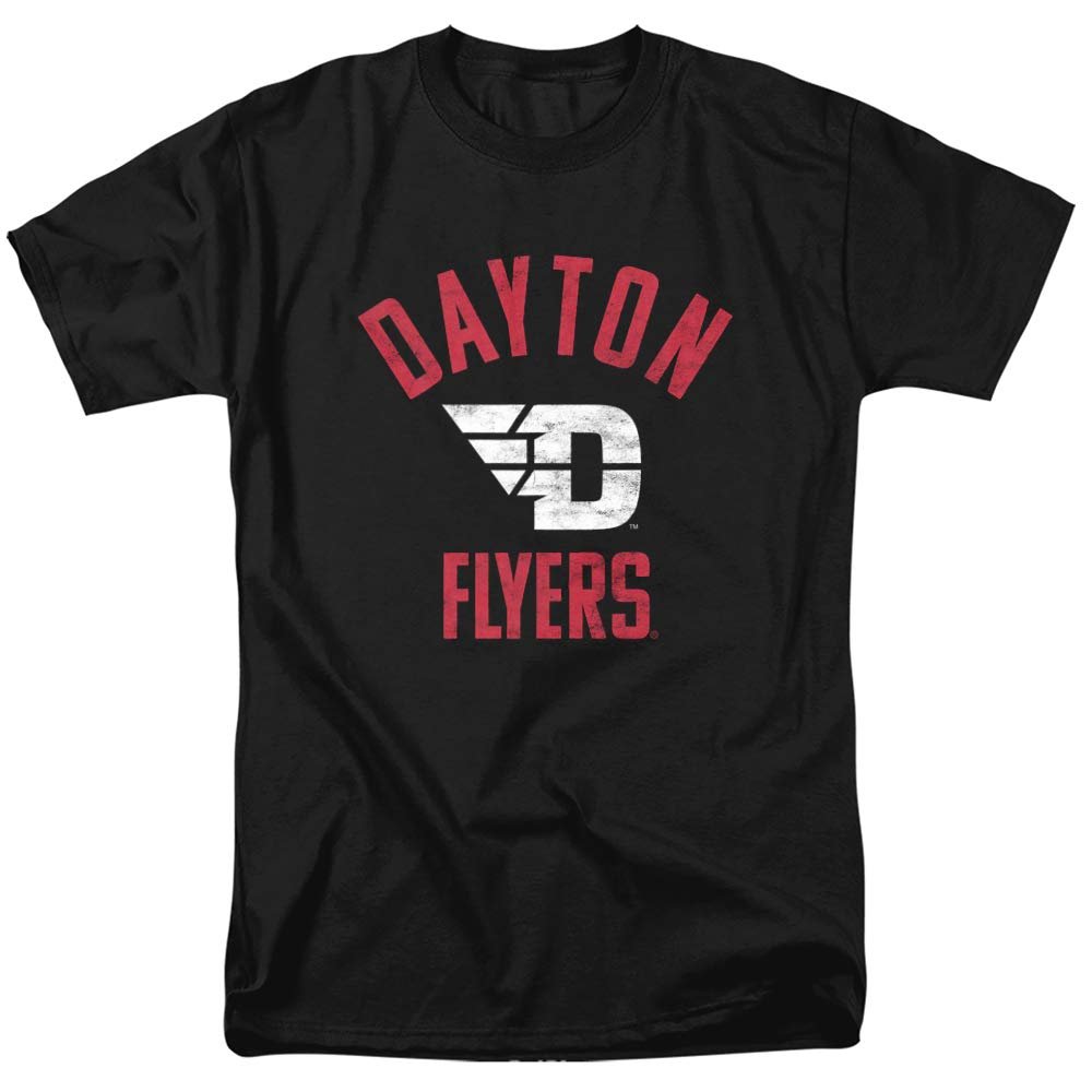 University of Dayton Official Dayton Flyers Logo Unisex Adult T-Shirt, Black, 5X-Large