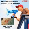 5 CORE Megaphone 50W Waterproof Bull Horn PA Speaker w 800 Yards Range Flashlight Loud Siren Voice Amplifier Lightweight Portable Megafono - HW 18 WP view 2