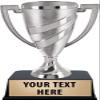 Crown Awards Silver Cup Trophy, 8.4" Silver Cup Engravable Trophy On Black Contemporary Base, 10 Pack view 1