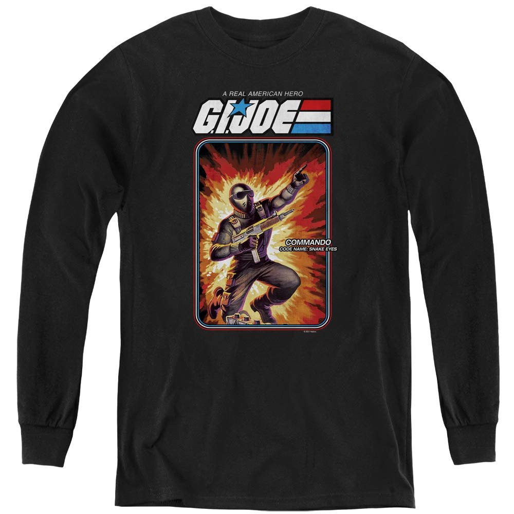 G.I. Joe Snake Eyes Card Youth Long Sleeve T Shirt, Black, Large