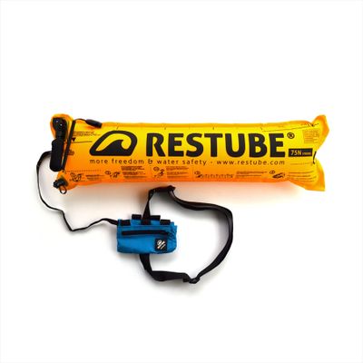 Restube Extreme Wild Swimming Safety Buoy for Use in Rough Conditions  Open Water Buoyancy Aid for Swimmers, Surfers & Lifeguards  One-Pull Inflatable Mechanism with Whistle