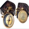 Amazing Art Handicrafts Go Confidently Quote Engraved Compass with Antique Leather Case - Camping & Boating - Gift & Graduation Day Compass - Antique Brass view 1