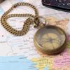 Amazing Art Handicrafts Go Confidently Quote Engraved Compass with Antique Leather Case - Camping & Boating - Gift & Graduation Day Compass - Antique Brass view 3