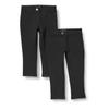 Amazon Essentials Toddler Girls' Uniform Slim Fit Ponte-Knit Pants with Elastic Waist, Pull On, Adjustable, Pack of 2, Black, 2T view 1