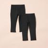 Amazon Essentials Toddler Girls' Uniform Slim Fit Ponte-Knit Pants with Elastic Waist, Pull On, Adjustable, Pack of 2, Black, 2T view 3
