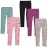 Amazon Essentials Girls' Leggings, 5-Pack Multi Ditsy Floral, X-Small view 1
