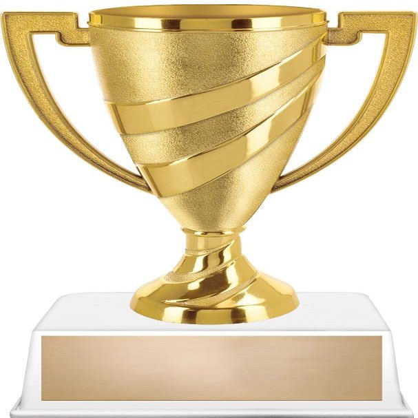 Crown Awards Custom Gold Cup Trophy, 8.4" Gold Cup Recognition Trophy Award On Contemporary Base, 50 Pack