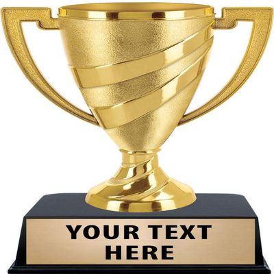 Crown Awards Gold Cup Trophy with Custom Engraving, 6" Personalized Gold Cup Achievement Trophy Award, 10 Pack