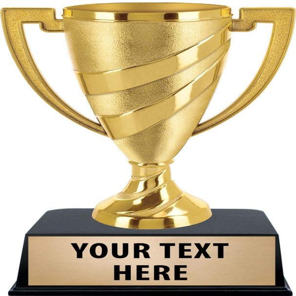 Crown Awards Gold Cup Trophy with Custom Engraving, 6" Personalized Gold Cup Achievement Trophy Award, 10 Pack