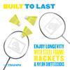 Triumph 4-Player Badminton Racket Set with 4 Steel Rackets, 3 Shuttlecocks, and Carry Bag  Outdoor Lawn Game for Backyard, Beach, Tailgates, Camping, and Family Activities view 3