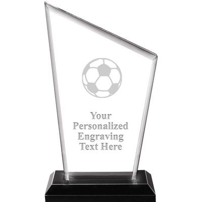 Soccer Ball Acrylics - 8" Peak Skyline Acrylic Award Soccer Ball Presentation Trophy, Custom Engraving Included Prime