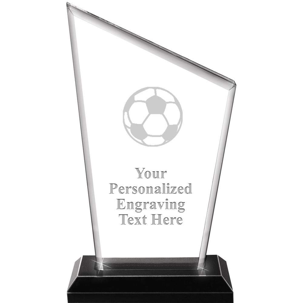 Soccer Ball Acrylics - 8" Peak Skyline Acrylic Award Soccer Ball Presentation Trophy, Custom Engraving Included Prime