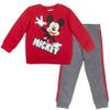 Disney Mickey Mouse Toddler Boys 2 Piece Set: Pullover Sweatshirt Jogger Pants Red/Gray 4T view 1
