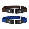 Buyless Fashion Kids Boys Girls No Buckle Adjustable Elastic Dress Stretch Belt Up to 30 Inches 2 Pack - 5098-2-BRW/RYL view 1