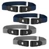 Buyless Fashion Kids Boys Girls No Buckle Adjustable Elastic Dress Stretch Belt Up to 30 Inches 4 Pack - 5098-4-CHR/NVY view 1