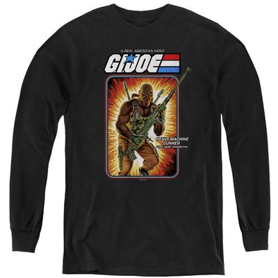 G.I. Joe Roadblock Card Youth Long Sleeve T Shirt, Black, Large