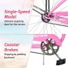 Tracer Taha Beach Cruiser Bike, 26 inch Commuter Bicycle, Single Speed/7 Sepeed Options, Hi-Ten Steel Frame, City Hybrid Bike for Women Men Adult (1-Speed - F, Pink) view 4