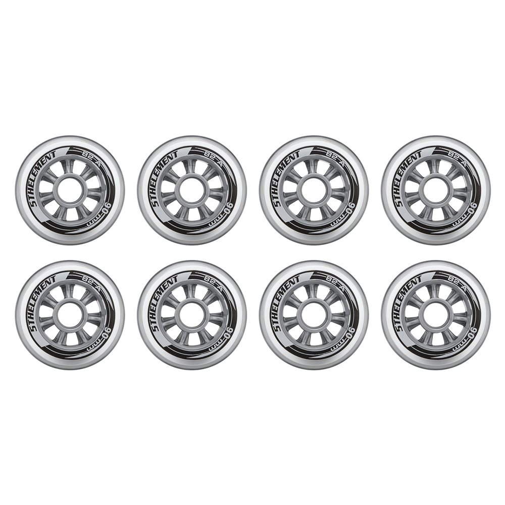 5th Element Replacement Wheels for Inline Skates and Roller Blades-Designed for Indoor and Outdoor Use-8 Pack (90mm)