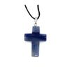 22X30MM Brazil Blue Quartz Cross Adjustable Cord Pendant view 1