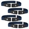 Buyless Fashion Kids Boys Girls No Buckle Adjustable Elastic Dress Stretch Belt Up to 30 Inches 4 Pack - 5098-4-Navy view 1