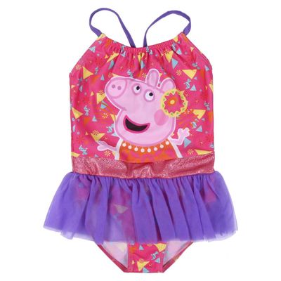 CERD LIFE'S LITTLE MOMENTS Unisex Baby Peppa Pig Girl's Tulle SwimsuitGirls Peppa Pig one-Piece Tulle Swimsuit, Multicolor Design, 5T