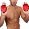 GymPaws PRO Slightly Padded Rowing Glove |Callus Guard Gloves - Real Leather w 4 Finger Loop Sweat Proof Backing | Men | Women (Red) view 2