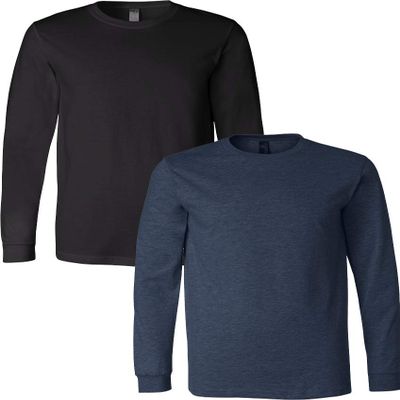 3501-Black/3501CVC-Heather Navy-S-2pk Default Title S