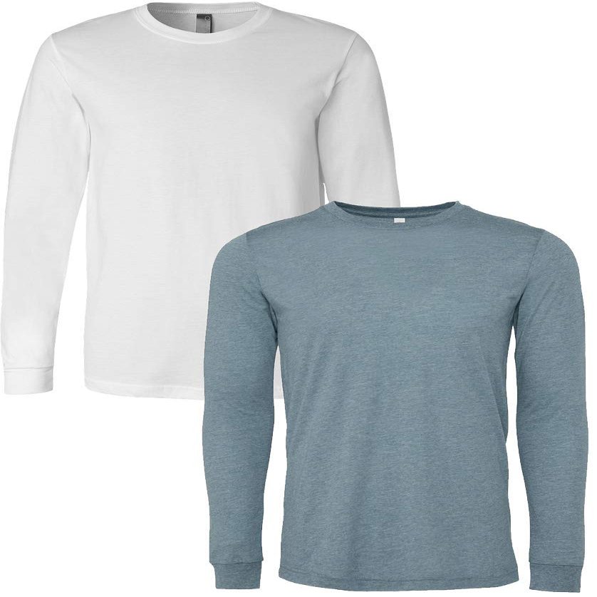 3501-White/3513-Denim Triblend-S-2pk Default Title S