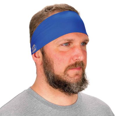 Ergodyne Chill Its 6634 Cooling Headband, Sports Headbands for Men and Women, Moisture Wicking , Blue