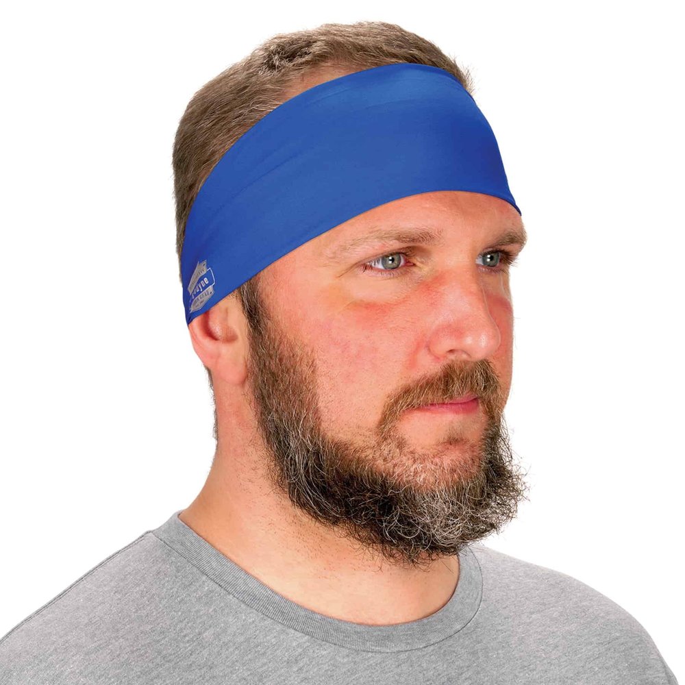 Ergodyne Chill Its 6634 Cooling Headband, Sports Headbands for Men and Women, Moisture Wicking , Blue