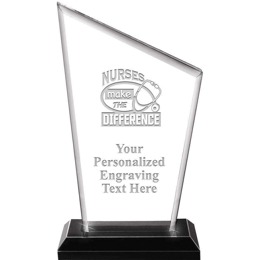 Nurses Make The Difference Acrylics - 8" Peak Skyline Acrylic Award Nurses Make The Difference Presentation Trophy, Custom Engraving Included Prime