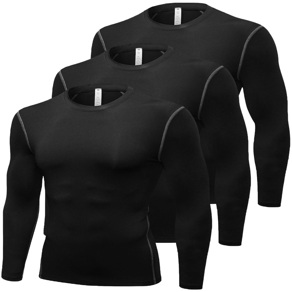 Compression Shirt Men Long Sleeve Thermal Workout Shirts Athletic Basketball Base Layer Undershirts Sports Top