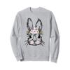Cute Bunny Face Shirt Animal Print Glasses EASTER Flowers Sweatshirt view 1