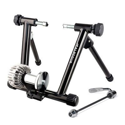 Fluid Bike Trainer Stand  Alpcour Portable Stainless Steel Indoor Trainer w/Fluid Flywheel, Noise Reduction, Progressive Resistance, Dual-Lock System  Stationary Exercise for Road & Mountain Bikes