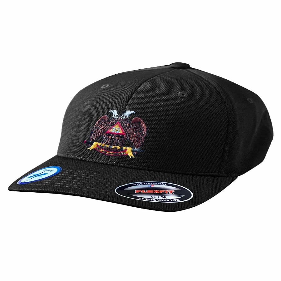 32nd Degree Embroidered Masonic Adult Cool & Dry Sport Hat - [Black][L/XL]