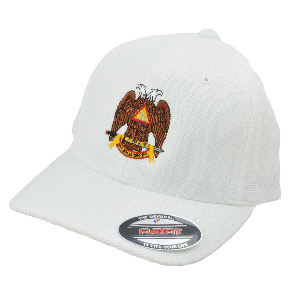 32nd Degree Embroidered Masonic Adult Cool & Dry Sport Hat - [White][L/XL]