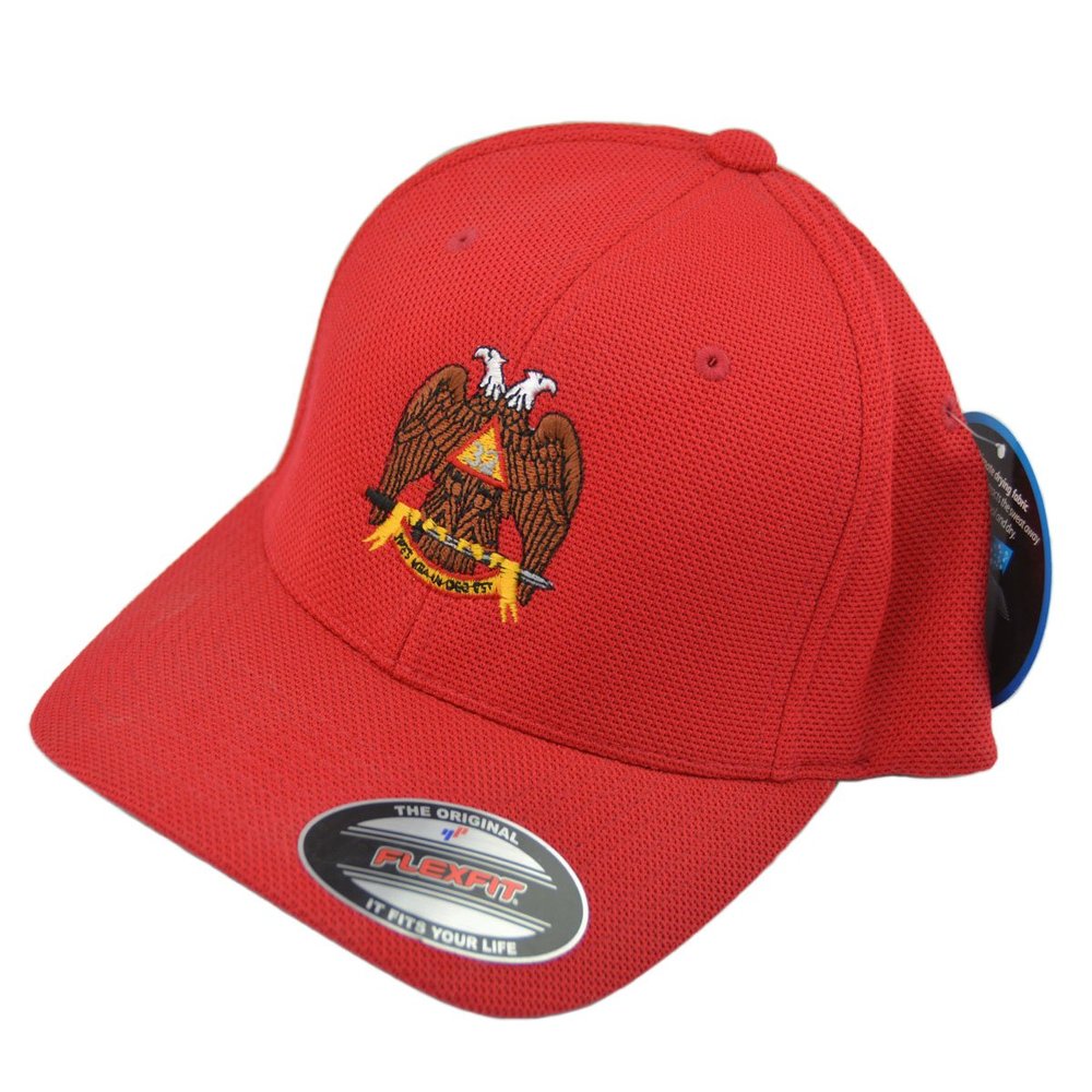32nd Degree Embroidered Masonic Adult Cool & Dry Sport Hat - [Red][L/XL]