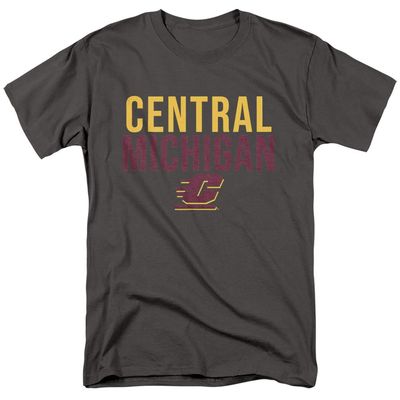 Central Michigan University Official Stacked Unisex Adult T-Shirt, Charcoal, 5X-Large