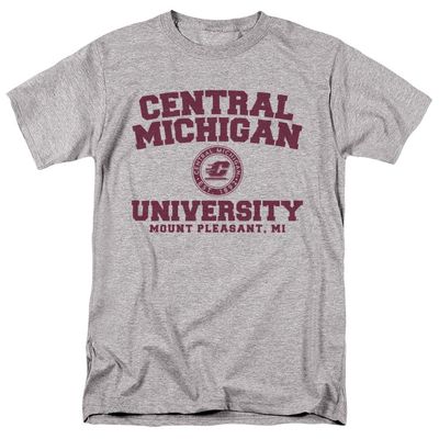 Central Michigan University Official Circle Logo Unisex Adult T-Shirt, Athletic Heather, 5X-Large
