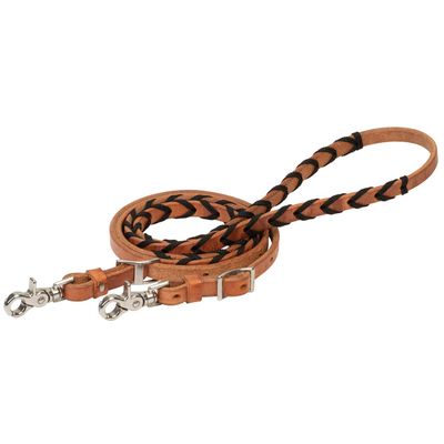 Weaver Leather Laced Barrel Rein with Polyester Shoe Lacing, 5/8" x 8'