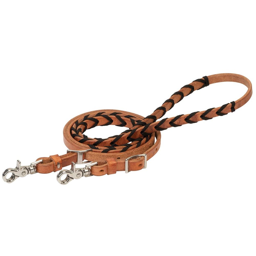 Weaver Leather Laced Barrel Rein with Polyester Shoe Lacing, 5/8" x 8'