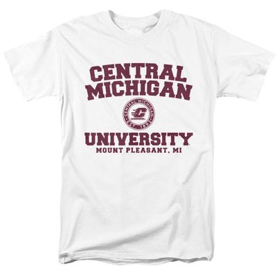 Central Michigan University Official Circle Logo Unisex Adult T-Shirt, White, 5X-Large