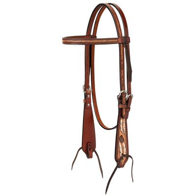 Turquoise Cross Coco Feather 5/8" Browband Headstall