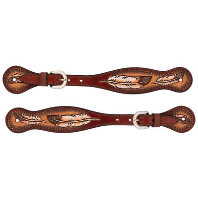 Turquoise Cross Coco Feather Men's Spur Straps