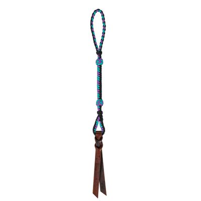 Weaver Leather Quirt with Wrist Loop, Black/Purple/Mint, 29-inch