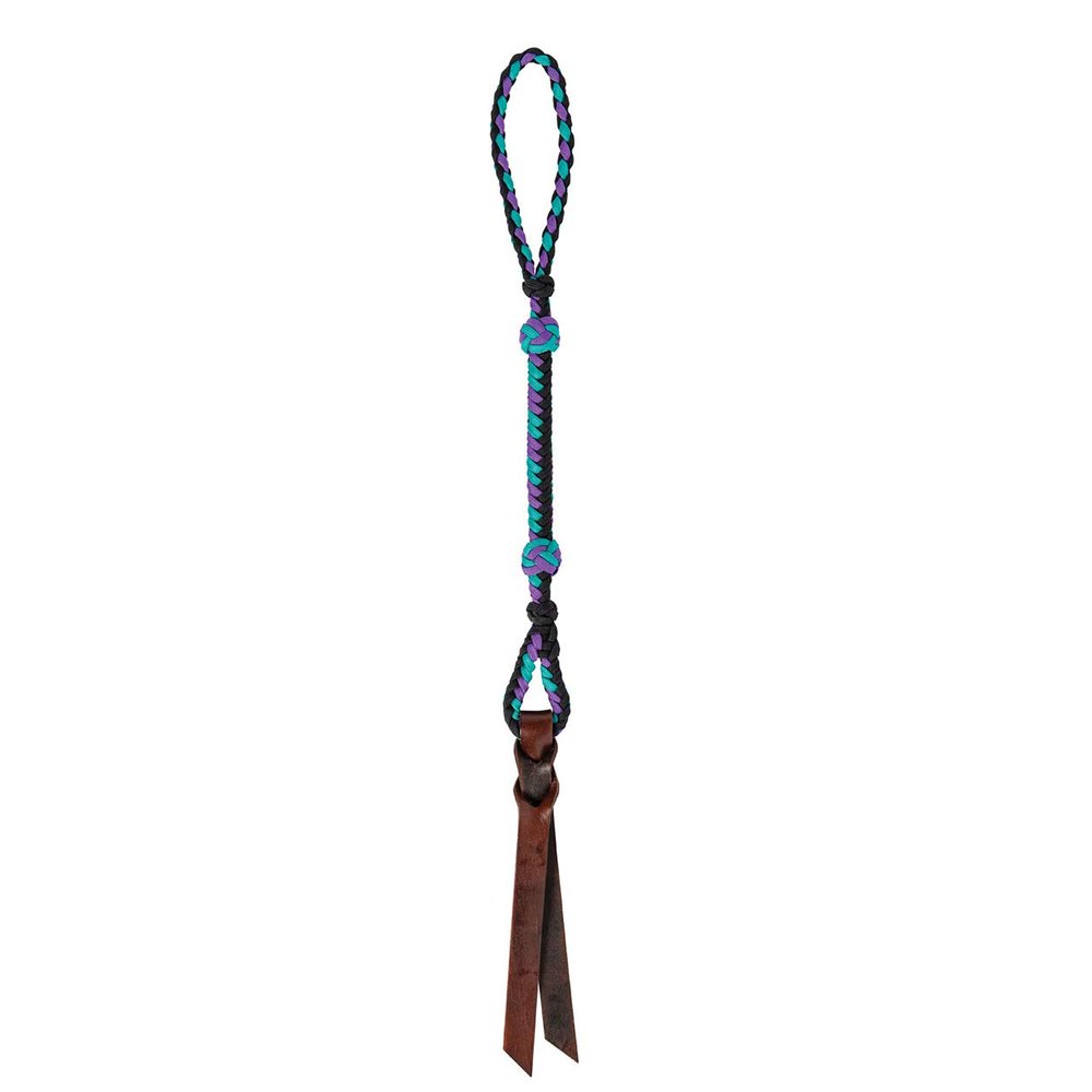 Weaver Leather Quirt with Wrist Loop, Black/Purple/Mint, 29-inch