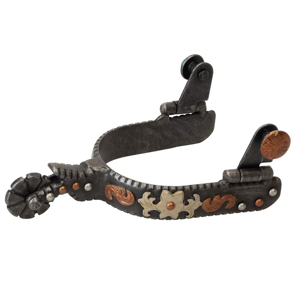 Weaver Leather Ladies' Spur with Floral Design, Black Floral Filigree
