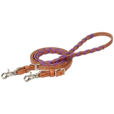 Weaver Leather Laced Barrel Rein with Polyester Shoe Lacing, 5/8" x 8'