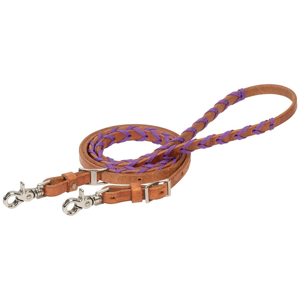 Weaver Leather Laced Barrel Rein with Polyester Shoe Lacing, 5/8" x 8'