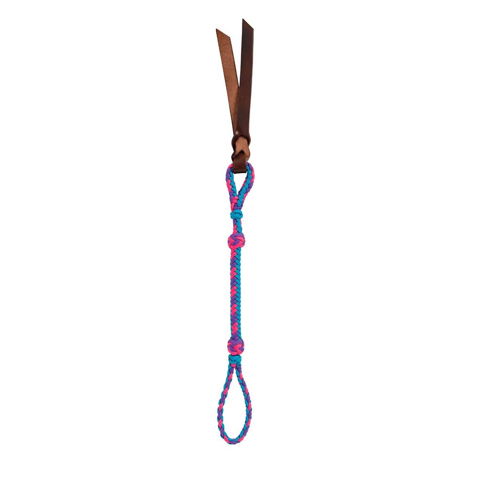 Weaver Leather Quirt with Wrist Loop, Turquoise/Purple/Pink, 29-inch